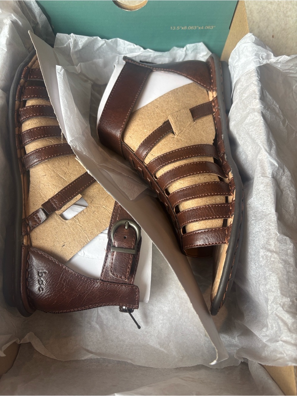 b.o.c. Carrick Shoe Box - Teal & Kraft Brown